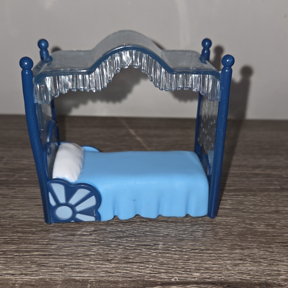 Blue Canopy Doll Bed